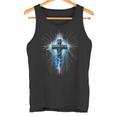 Christian Cross Punk Art Style Distressed Crown Of Thorns Tank Top