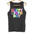 Happy Birthday（ハッピーバースデー）カラフルポップ【お誕生日 プリント】サプライズ 文字 イベントデザイン タンクトップ