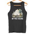 My Pole Is Long Fishing ハンティング フィッシャーマン ハンター 父の日 タンクトップ