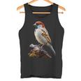 ギフト現実的なスズメ自然木鳥 タンクトップ