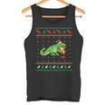 サンタ T-Rex 食べるトナカイ恐竜 アグリークリスマスセーター タンクトップ