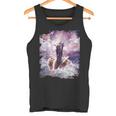 スペースキャットライディングアルパカユニコーン-ピザ＆タコス タンクトップ