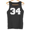 ナンバー34 スポーツジャージプレーヤー 34 ファン フロントプリント ヴァーシティ タンクトップ