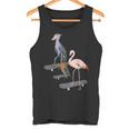 ハシビロコウ フラミンゴ スケートボード 鳥 動物 図 バードウォッチング 贈り物 鳥類学者 生物学者 自然科学 タンクトップ