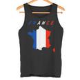 フランスの地図の中のフランス国旗tシャツ タンクトップ