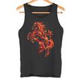 丙午 火の馬 墨絵 ストリートアート 筆文字 和柄 漢字 グラフィック 赤い炎 デザイン 日本風 タンクトップ