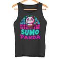 相撲パンダ力士ベーパーウェーブ和風美学 タンクトップ