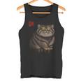 禅 マヌルネコ（パラスキャット）墨絵に着想を得たミニマルアニマルアート タンクトップ