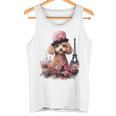 かわいい フランス パリ エッフェル塔 トイプードル パリジャンプードル 長袖tシャツ タンクトップ