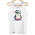 ちょっと可愛い赤ちゃんペンギンの鳥とハートのペンギン。 タンクトップ