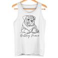 イングリッシュブルドッグ ママ ブルドッグ ママ キュート ラインアート 犬 アーティスティック タンクトップ