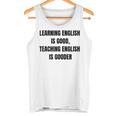 ヴィンテージの退職英語教師、面白い英語教師 タンクトップ