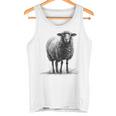 羊 アニマルプリント 動物園 ドローイング アート 絵画 羊 タンクトップ