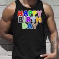 Happy Birthday（ハッピーバースデー）カラフルポップ【お誕生日 プリント】サプライズ 文字 イベントデザイン タンクトップ 彼への贈り物