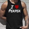 I Heart 愛 Pekpek フィリピンタガログ語 フィリピン フィリピン人 長袖tシャツ タンクトップ 彼への贈り物