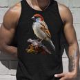 ギフト現実的なスズメ自然木鳥 タンクトップ 彼への贈り物