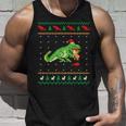 サンタ T-Rex 食べるトナカイ恐竜 アグリークリスマスセーター タンクトップ 彼への贈り物