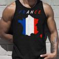 フランスの地図の中のフランス国旗tシャツ タンクトップ 彼への贈り物