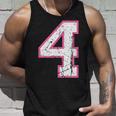 番号 4 ピンクのお気に入りの番号 タンクトップ 彼への贈り物
