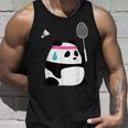 疲れきったバドミントンパンダ 面白いかわいいシャトルコック動物 タンクトップ 彼への贈り物