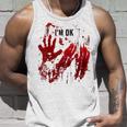I'm Ok シャツ 血まみれ シャツ 手 血のはね 血 ステンド タンクトップ 彼への贈り物