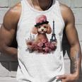 かわいい フランス パリ エッフェル塔 トイプードル パリジャンプードル 長袖tシャツ タンクトップ 彼への贈り物