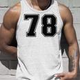 番号 78 ブラック スポーツファン ジャージ ナンバー タンクトップ 彼への贈り物
