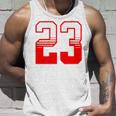 白赤番号 23 スポーツチーム タンクトップ 彼への贈り物