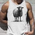 羊 アニマルプリント 動物園 ドローイング アート 絵画 羊 タンクトップ 彼への贈り物