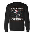 Have A Killer Whale クリスマス サンタ アグリークリスマス シャチ ファニー 長袖Tシャツ ギフトのアイデア