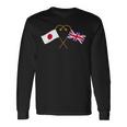 Japanese Flag British Flag 英国遺産 イングリッシュルーツ 日本の国旗 イギリスの国旗 長袖Tシャツ ギフトのアイデア