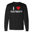 I Love Electricity ハート 電気技師ユーティリティ電気 長袖Tシャツ ギフトのアイデア