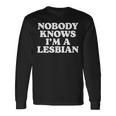Nobody Knows I'm A Lesbian Gay Lgbtq ユーモア プライド 月 長袖tシャツ 長袖Tシャツ ギフトのアイデア