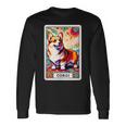 コーギー 面白いtシャツ 犬 タロット カード かわいい メンズ 子供 おもしろ 服 グッズ ネタ わんこ 長袖Tシャツ ギフトのアイデア