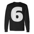 タイポグラフィ 太字表示 6番 数字 6 長袖Tシャツ ギフトのアイデア