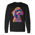 トイプードル愛好家デザイン ポップアート 面白いトイプードル 犬 長袖tシャツ 長袖Tシャツ ギフトのアイデア
