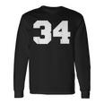 ナンバー34 スポーツジャージプレーヤー 34 ファン フロントプリント ヴァーシティ 長袖Tシャツ ギフトのアイデア