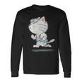 ネコ ねこ ランニング 子猫 ペット おもしろ 動物 ランナー イラスト 長袖Tシャツ ギフトのアイデア