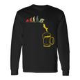 ビール 酒 面白いtシャツ 人類の進化 飲み おもしろ 飲み会 のんべえ メンズ ネタ 服 長袖Tシャツ ギフトのアイデア