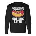 プロフェッショナルホットドッグイーターファニーホットドッグ 長袖Tシャツ ギフトのアイデア