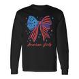 愛国的な弓 アメリカンガーリーシャツ 星条旗アート 長袖Tシャツ ギフトのアイデア