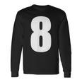 数字 8 数字 8 プレーン 白 数字 長袖Tシャツ ギフトのアイデア