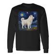星月夜の犬 ヴァン・ゴッホ サモエド 長袖Tシャツ ギフトのアイデア