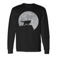 月と猫のシルエット ソマリ猫 長袖Tシャツ ギフトのアイデア