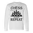 Chess Play チェス盤 チェスマット ギフトアイデア 長袖Tシャツ ギフトのアイデア