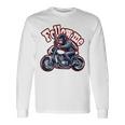 Followmeバイクに乗るゴリラのバックプリントデザイン 長袖Tシャツ ギフトのアイデア