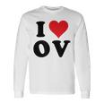 I Heart Ov Initials I Love OV First And Last Name O 長袖Tシャツ ギフトのアイデア