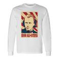 Johannes Brahms クラシック音楽の作曲家 レトロ調 長袖Tシャツ ギフトのアイデア