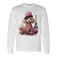 かわいい フランス パリ エッフェル塔 トイプードル パリジャンプードル 長袖tシャツ 長袖Tシャツ ギフトのアイデア
