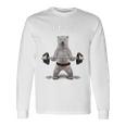ウェイトリフティング 筋トレ バーベル やる気がないなら家に帰れ 白熊 しろくま 長袖Tシャツ ギフトのアイデア